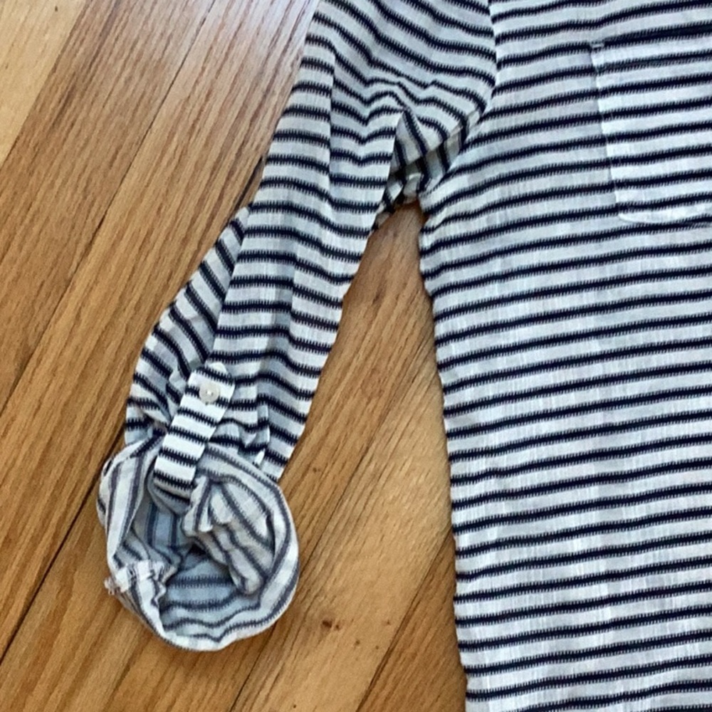 Carve Designs Dylan horizontal stripe organic cotton Gauze Shirt size medium - Picture 4 of 10